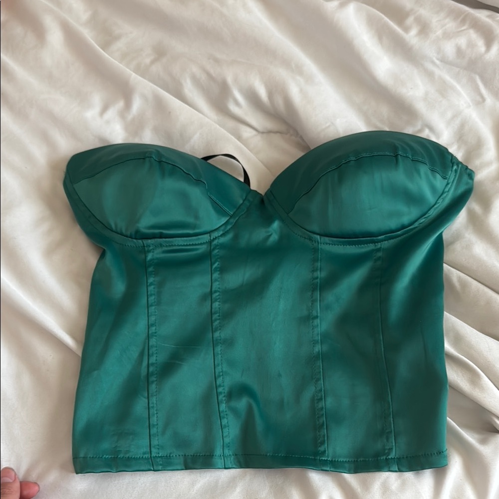 Papaya green bustier top